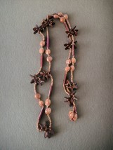 Necklace Chinese Hand Carved Walnut Tree Seeds Bead 23&quot; Long Hand Made Antique - £154.18 GBP