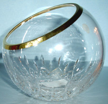Waterford Crystal Lismore Essence Gold Rose Bowl Vase 6&quot; Angular #163799 New - £139.80 GBP