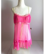 VICTORIA&#39;S SECRET Vintage Chemise Slip Dress Babydoll Sleep Pink Pleated... - €18,69 EUR