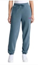 Puma Womens Jogger Blue Pants Fleece Pockets Drawstring Logo Active Heav... - $42.99