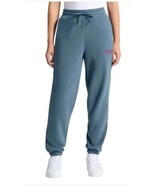 Puma Womens Jogger Blue Pants Fleece Pockets Drawstring Logo Active Heav... - $791.72 MXN