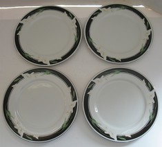 4 Vintage/New Sango Black Fantasy Majesty Collection 7 3/8&quot; Salad Desser... - $18.81