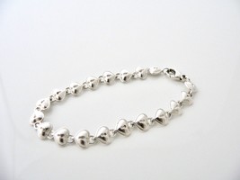 Tiffany &amp; Co Heart Key Hole Link Links Bracelet Bangle Chain Silver 7.5 Inch Art - £353.95 GBP