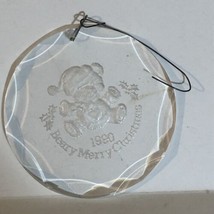 Vintage Beary Merry Christmas Ornament 1990 Holiday Decoration XM1 - $4.94