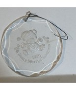 Vintage Beary Merry Christmas Ornament 1990 Holiday Decoration XM1 - £3.88 GBP
