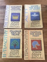 John Stott Bible Study Lot I II Timothy Titus Acts Beatitudes Small Grou... - £15.78 GBP