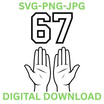 Six Seven Meme PNG | Funny Viral Internet Trend | 67 Hands Digital Downl... - $27.51 MXN