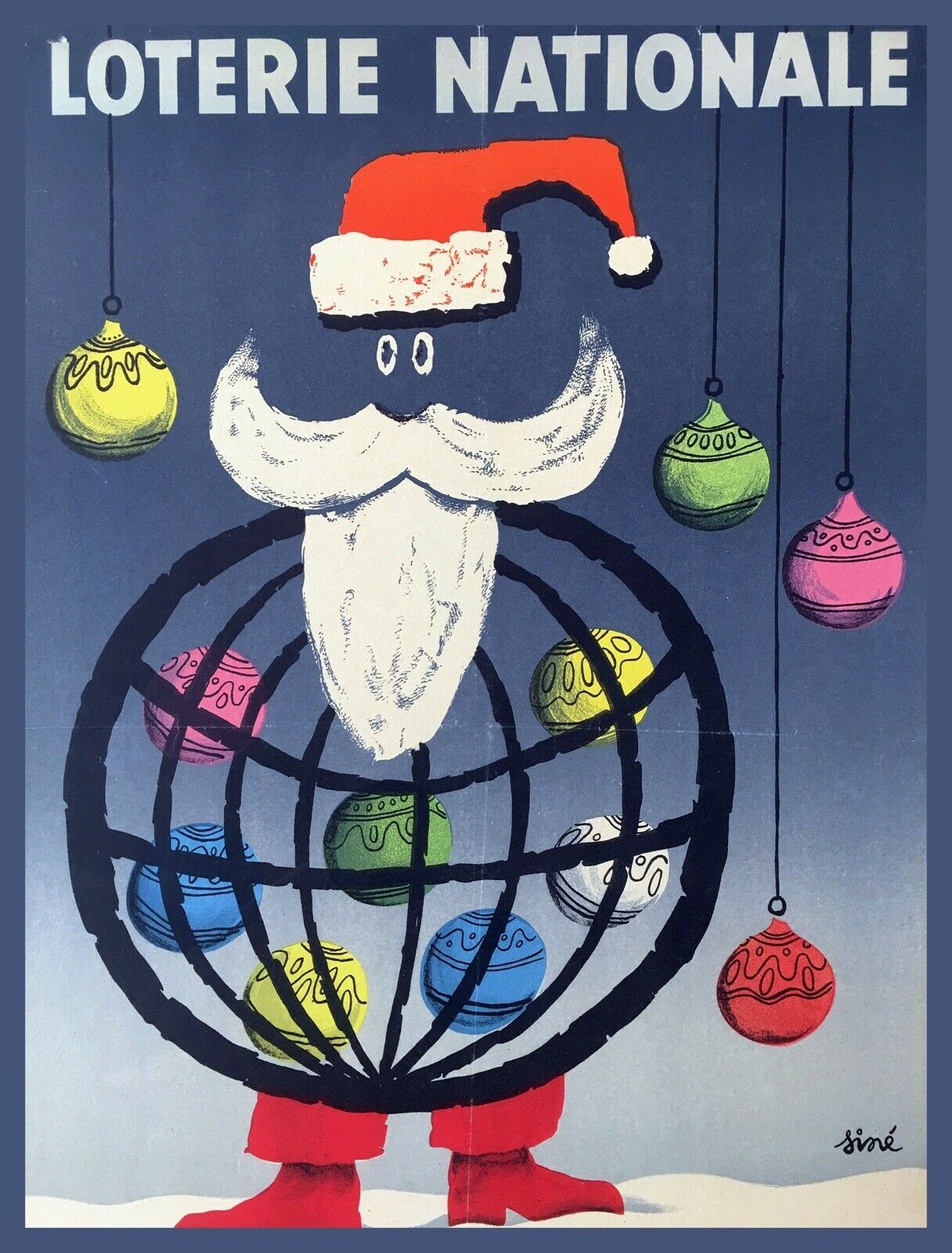 Wall Decor Poster.Home interior.Room art design.French Santa Xmas lottery.11650
