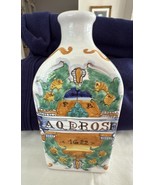 Vtg Pottery Italian Hand Made / Painted Bottle Vase Fruit Floral 9 1/2&quot; ... - €22,92 EUR