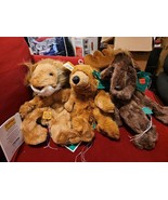 Lot 3 Critter Crafts Plush Lion Moose Bear Animals  by Fairfield VINTAGE... - $564.85 MXN