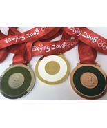 2008 Beijing Olympic Souvenir Medals set : Gold, Silver, Bronze w ribbons - $1,375.80 MXN