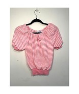 Little Miss Scotch English - Vintage Pink and White Stripe Stretchy Top YS - $26.79 CAD