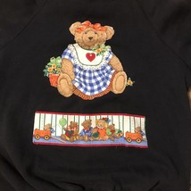 VTG Lees Black Sweatshirt Teddy Bears Size Large - $14.00