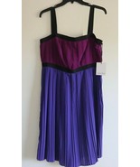 Calvin Klein Dress 12 L Pleated Sleeveless Cocktail Party Purple Grape New - $59.99