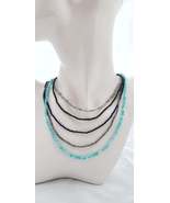 Beaded necklace Natural Gem stone beaded necklace Dainty black bead neck... - £55.78 GBP