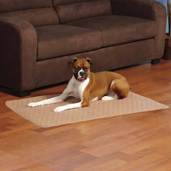 Tan Siesta Dog Crate Mat Bed Non Skid Soft Quilted Design Small 24" x 17" Latte