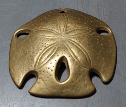 Solid Brass Sand Dollar Paper Weight Vintage 3&#39;&#39; Beach Decor  - £21.92 GBP