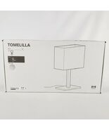 Ikea Tomelilla Silver Table Lamp 20"  Rectangular White Shade New - $63.59