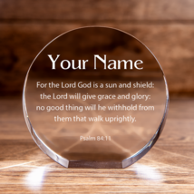Psalm 46:5 God is Within Her Circle Cut Crystal Paperweight Personalized... - £78.35 GBP+