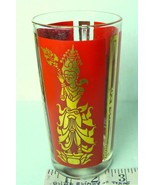 Culver Siam Goddess Pattern Glassware Tumbler vinctage Gold Gilt - £18.10 GBP