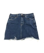 Forever 21 Womens Jean Skirt Sz M Zip Fly Cut Off Medium Wash Denim - $14.42 CAD