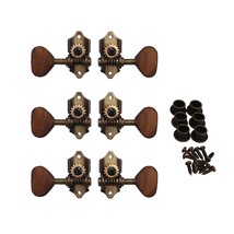 6X Vintage Acoustic Guitar String Tuning Pegs Guitar Tuners 3R3L Bronze - £37.75 GBP