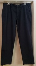 Haggar Life Khaki Navy Mens 36 X 29 Chino Pants Flat Front Straight Leg Slim - £9.70 GBP