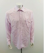 Geoffrey Beene Classic Fit Button Up Dress Shirt Men&#39;s Size 17 Pink Stri... - €6,87 EUR