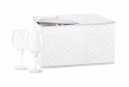 NEW SALT Quilted Stemware Saver White Protects 12 Wine Glasses-Dividers ... - £15.06 GBP