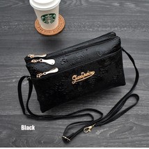 women&#39;s wallet Four zipper long clutch bag 3D knurling Retro leather Purse sac f - £32.99 GBP