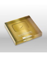 YouTube Award Plaque with the Gold Play Button for your YouTube Channel - $70.00