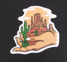 Holding Desert In Palm Of Hand Desert Sticker 2.18&quot; x 2.25&quot; (AB) - $1.64