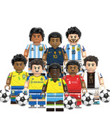 8PCS Football legend Pele Maradona Messi Ronaldo Mbappe Muller Minifigur... - $25.76 CAD