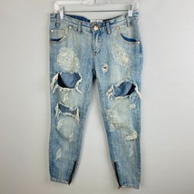 One X One Teaspoon Light Wash Thrashed Free Birds Women&#39;s 26 Destroyed Jeans - £49.01 GBP