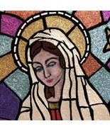 VTG Hand Painted Virgin Mary Baby Jesus Framed Velvet Painting Metallic ... - $61.27 CAD