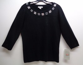 Mercer Street Studio Size Large Black Sweater New Womens Clothing - £46.69 GBP