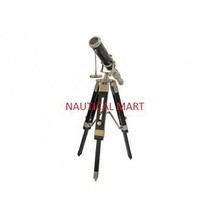 NauticalMart Vintage Antique Style Brass Telescope And Tripod Wooden Stand - $135.24