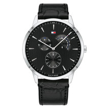 Tommy Hilfiger Men’s Quartz Leather Strap Black Dial 44mm Watch 1710391 - £82.58 GBP