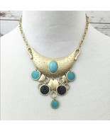 Turquoise Enamel Necklace Earring Set - $18.81