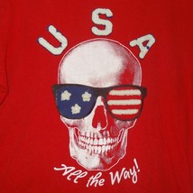 Red U.S.A. All the Way T-Shirt Skull Size Large (10-12) Old Navy - £16.63 GBP