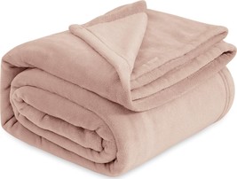 Bedsure Fleece Blankets King Size Dusty Pink - Bed Blanket - £42.43 GBP