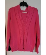 Womens XL Old Navy Hot Pink V-Neck Hooded Hoodie Sweater - €16,14 EUR