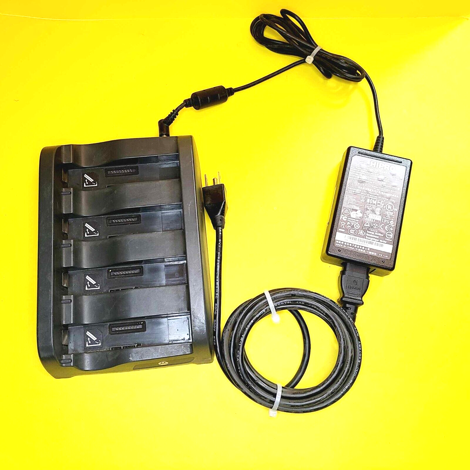 SYMBOL MOTOROLA SAC4000-4000CR 4 SLOT BATTERY CHARGER DOCK + AC ADAPTER ... - $22.30