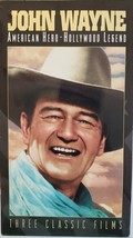 John Wayne American Hero Hollywood Legend Three Classic Films 2002 VHS Set - £5.46 GBP