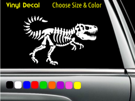 T Rex Skeleton Jurassic Park Decal Laptop Car Window Sticker Choose Size Color - £2.26 GBP+