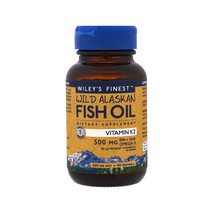 Wiley&#39;s Finest Wild Alaskan Fish Oil with Vitamin K2, 60 Softgels - £29.34 GBP