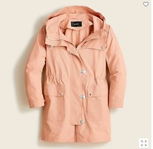 New J Crew Women Taupe Pink Pockets Hooded Light Weight Utility Jacket S - £55.94 GBP