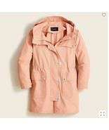 New J Crew Women Taupe Pink Pockets Hooded Light Weight Utility Jacket S - £55.77 GBP