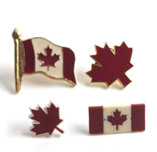 Canada Canadian Flag Maple Leaf Canada Souvenir Lapel Pins Mix Lot of 4 VTG - £14.36 GBP