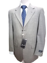 Men&#39;s Jacket Spring Summer Pure Wool 3 Bottoni Grey Check Pied De Poule New - £126.23 GBP